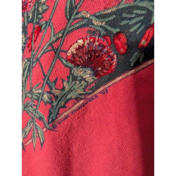 Vintage 1995 Hanes Beefy-T Shirt Men's L (Fits Unisex) Pink Nature Glitter... - Picture 4 of 7